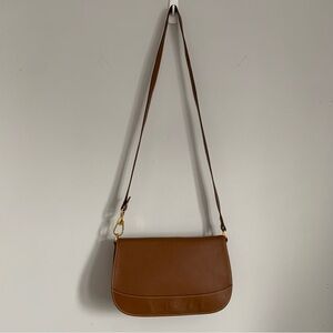 Longchamp Vintage Elegant Brown Leather Crossbody or Shoulder Bag